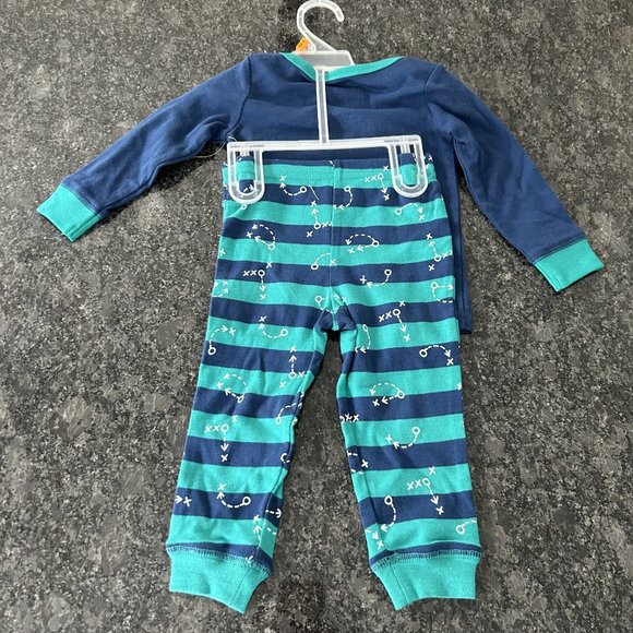 Boy's Baby Baseball PJ'S Size 12-18 Months Blue/Green NWOT 5/$25 - Picture 4 of 5